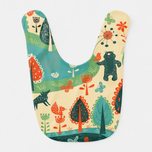 Beasts Background Abstract Vintage Concept Baby Bib