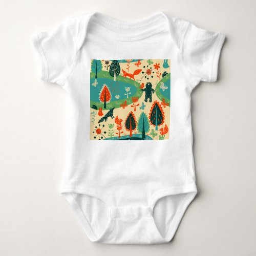 Beasts Background Abstract Vintage Concept Baby Bodysuit