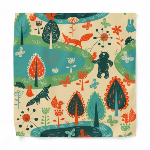 Beasts Background Abstract Vintage Concept Bandana