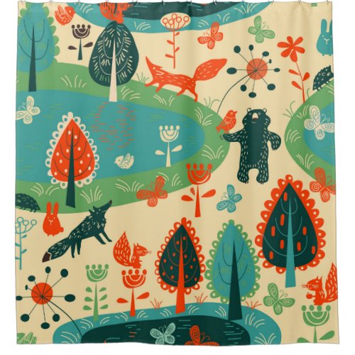 Beasts Background Abstract Vintage Concept Shower Curtain