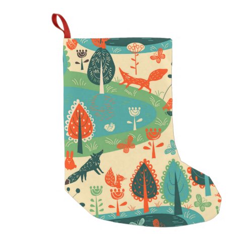 Beasts Background Abstract Vintage Concept Small Christmas Stocking