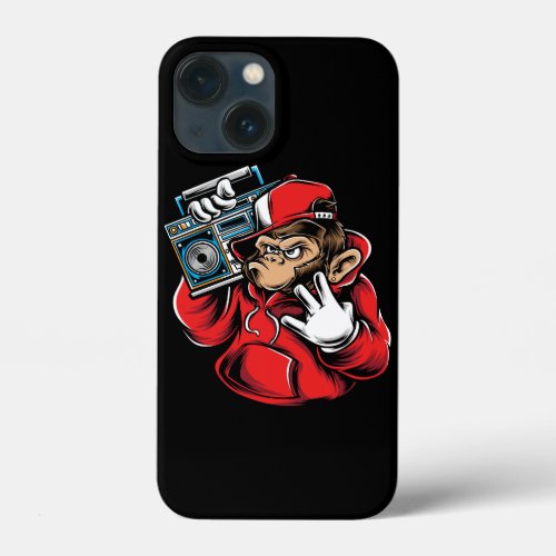 beat box monkey illustration iPhone 13 mini case