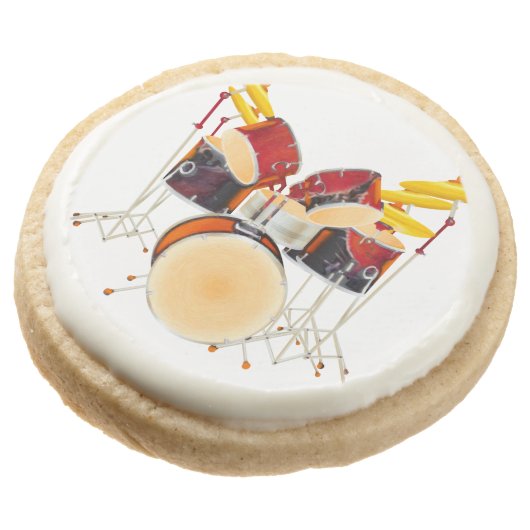 Beat Box Shortbread Cookies,Play and eat the Drums Round Shortbread Cookie (Angled)