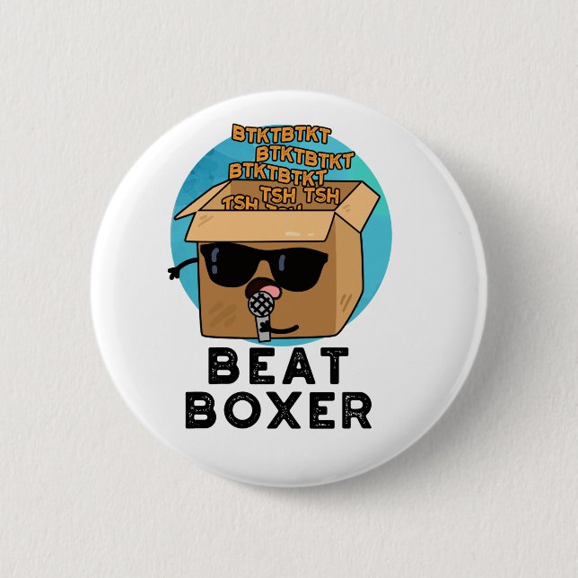 Beat Boxer Funny Beatboxer Box Pun  Button (Front)