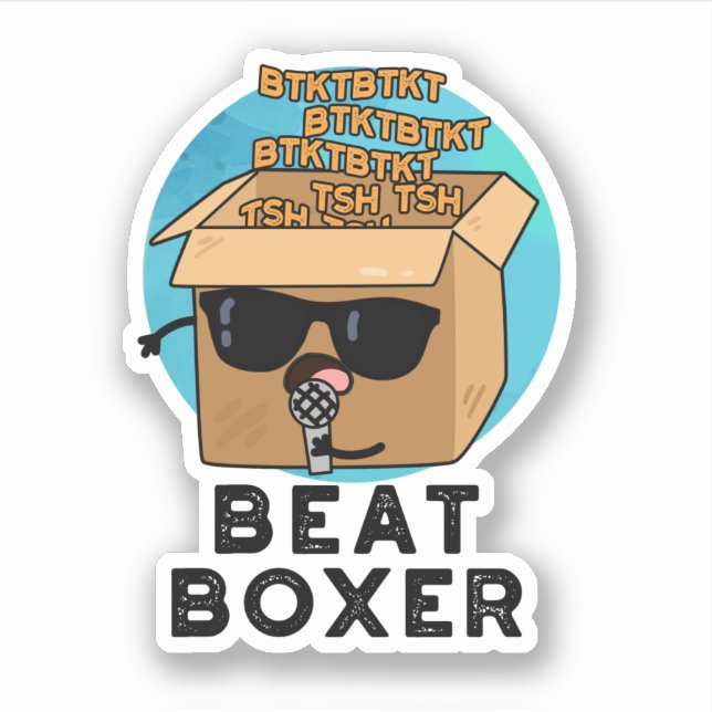 Beat Boxer Funny Beatboxer Box Pun  Sticker (Front)
