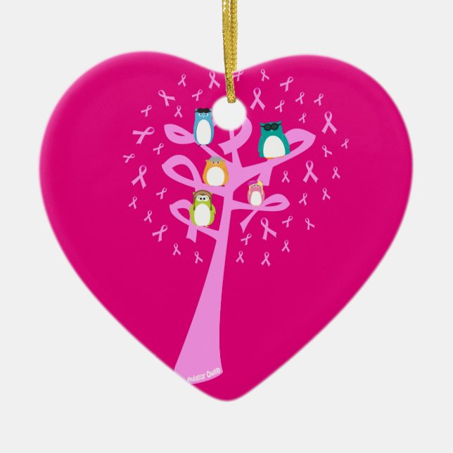 Beat Breast Cancer Ceramic Ornament (Front)