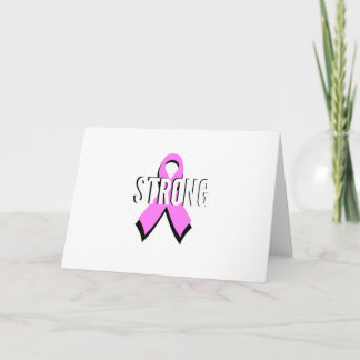 Beat Cancer- Strong Breast Cancer Pink Ribbon Card