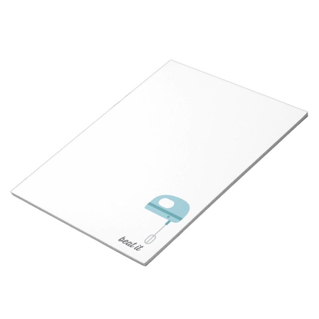 Beat It | Blue Kitchen Beater Notepad (Angled)