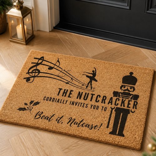 Beat it, Nutcase! Holiday Sarcastic  Fiber Doormat
