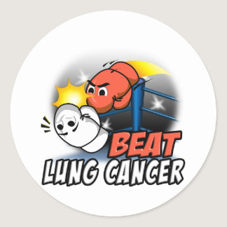 Beat Lung Cancer Classic Round Sticker