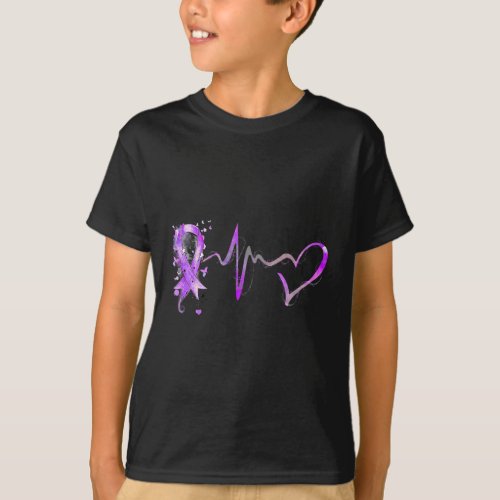 Beat Purple Ribbon Pancreatic Cancer Awareness Gif T_Shirt