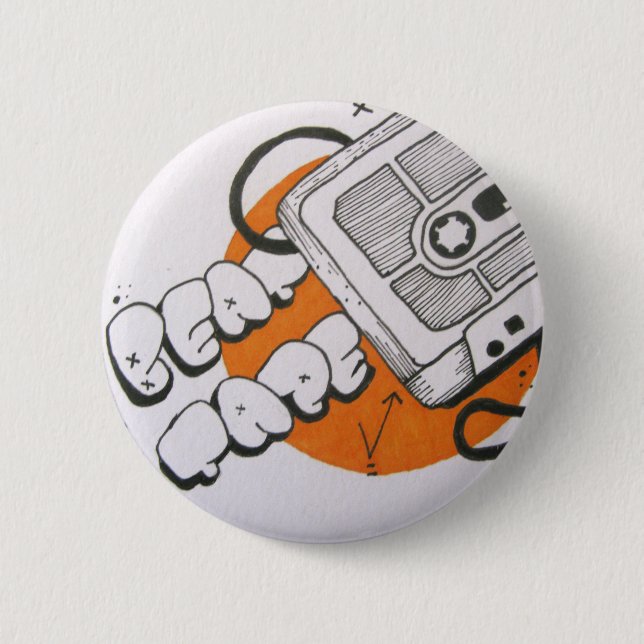 Beat tape badge pinback button (Front)