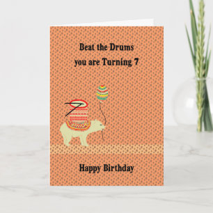 Beat the Drum Birthday for 7 Yr. Old Boy Card
