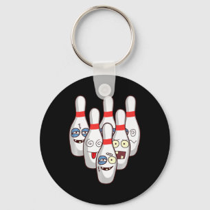 Beat Up Bowling Pins   Cute Duckpins Playing Tee G Keychain