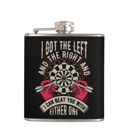 Beat You With Both Hands Dart Player Flask 6 oz