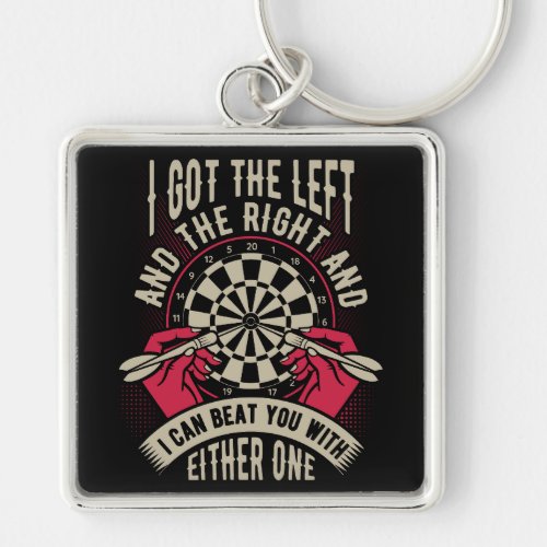 Beat You With Both Hands _ Funny Dart Premium Keychain