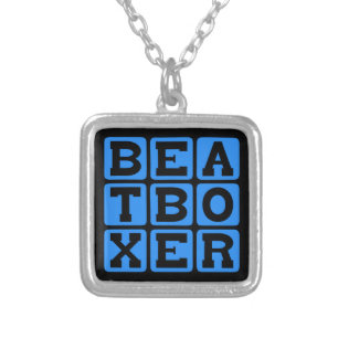 Beatboxer, Vocal Gymnastics Silver Plated Necklace