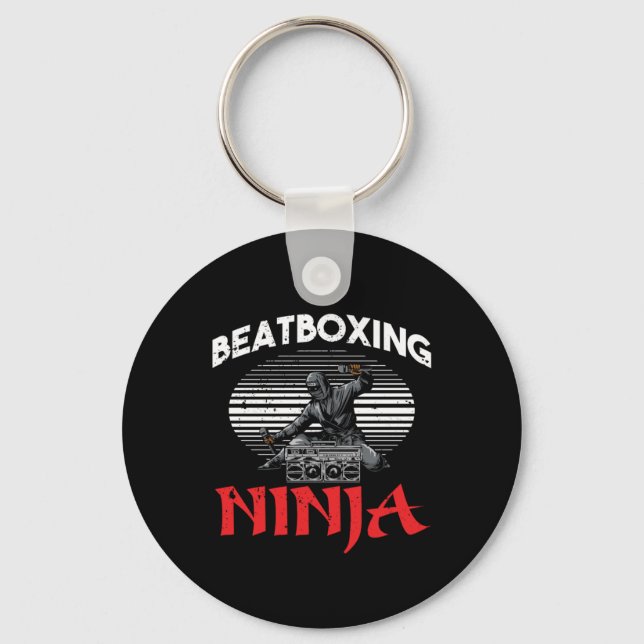 Beatboxing Ninja Beatboxer Rap Hiphop Music DJ Gif Keychain (Front)