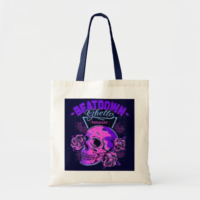 "Beatdown Ghetto Superior Skull Tote" Tote Bag (Front)
