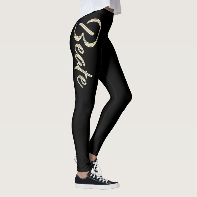 Beate white Handwriting trousers Leggings (Right)