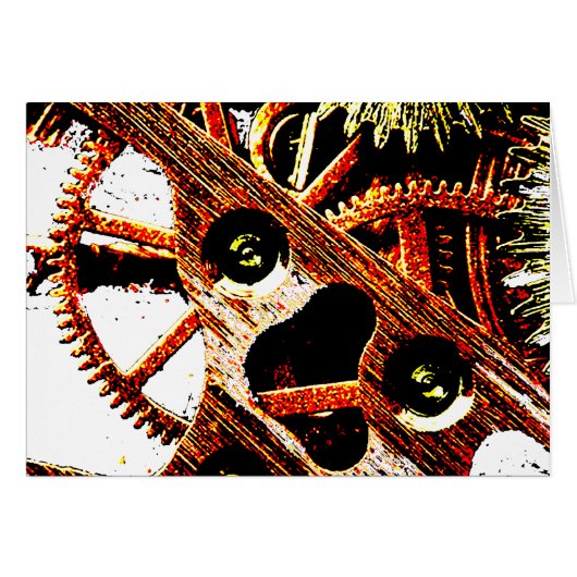Beaten Up Clock Gears Cards (Front Horizontal)