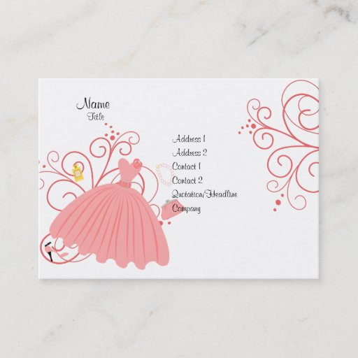 Customizable Beatiful, Beautiful Dress Business Card Template