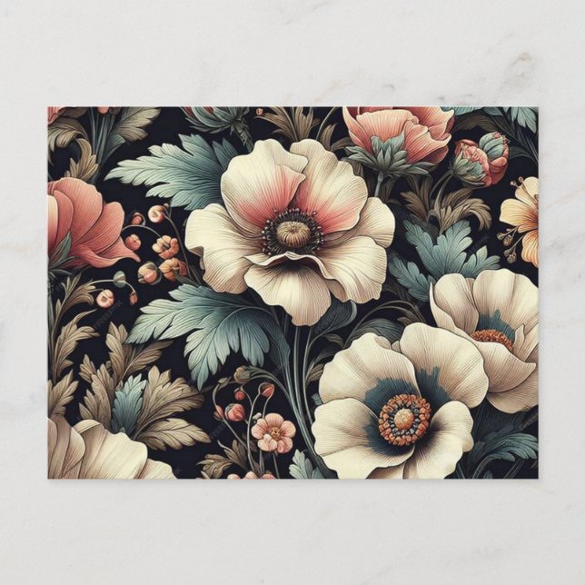 Beatiful colorful flower seamless pattern holiday postcard (Front)