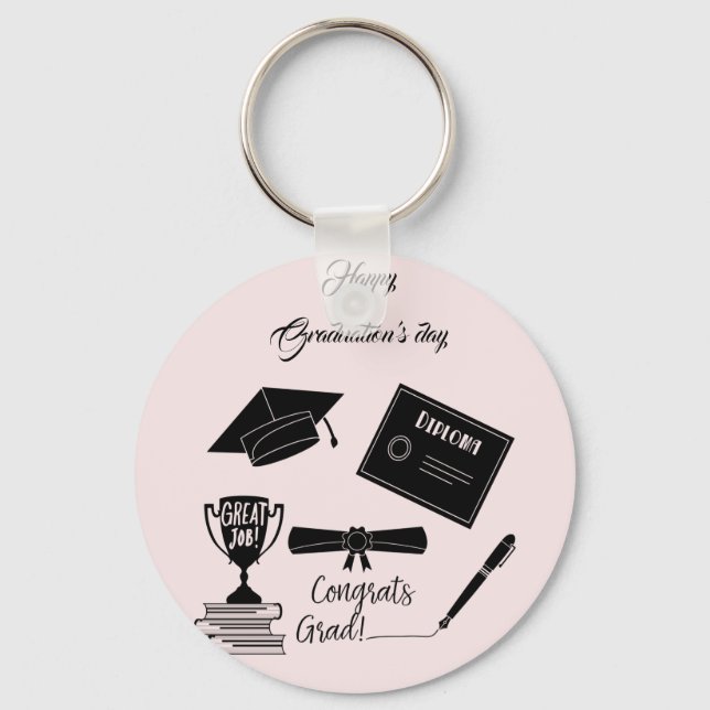 Beatiful Happy Graduations day  Keychain (Front)