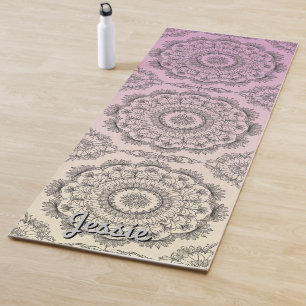 Beatiful soft red pink Mandala Pattern Yoga Mat