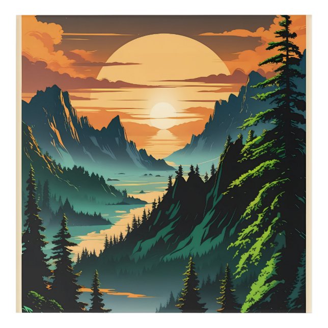 Beatiful sunset acrylic print (Front)