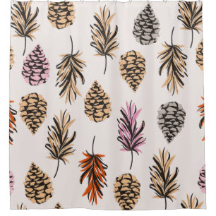 Beatiful vintage Seamless color autumn elements of Shower Curtain
