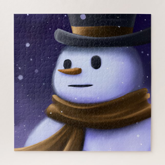 Beatiful Winter Snowman Puzzle (Vertical)