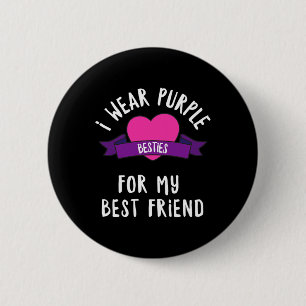 Beating Alzheimers Wear Purple For My Best Friend Button