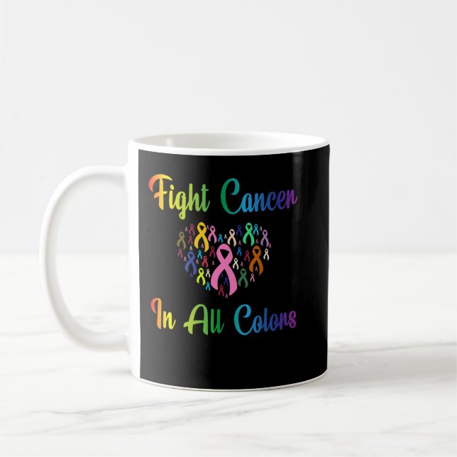 Beating Cancer, Fighting Cancer Colors, Cancer Awa Coffee Mug (Left)
