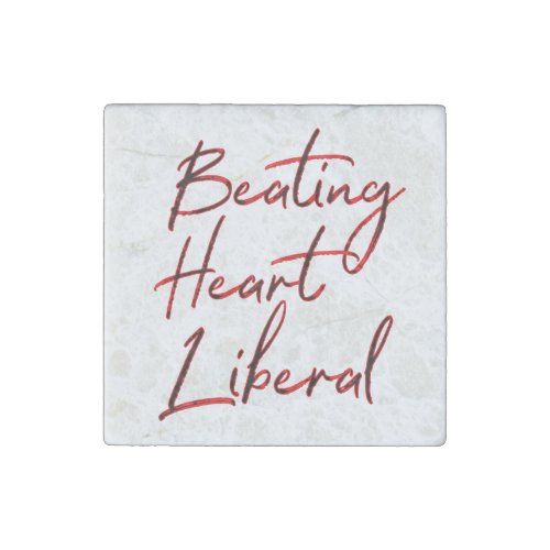 Beating Heart Liberal Minimalist Typography Stone Magnet