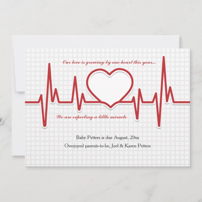 Beating Heart Photo Pregnancy Announcement (Front)