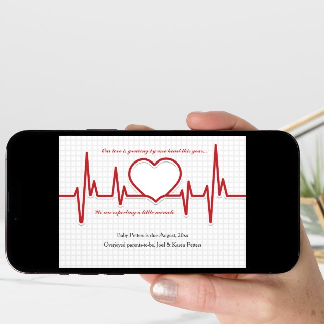 Beating Heart Photo Pregnancy Announcement (Front Digital)