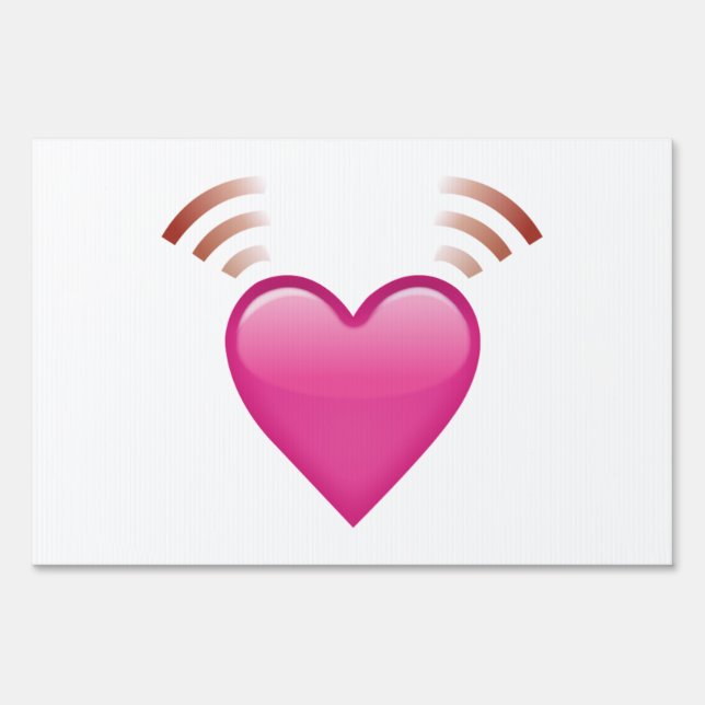 Beating Pink Heart - Emoji Sign (Front)