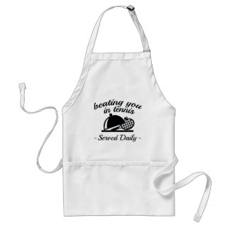 Beating You In Tennis Adult Apron