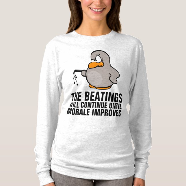 Beatings will continue until morale improves, BOSS T-Shirt (Front)