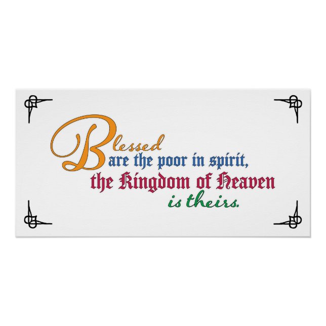 Beatitude: Blessed are the poor in spirit Poster (Front)