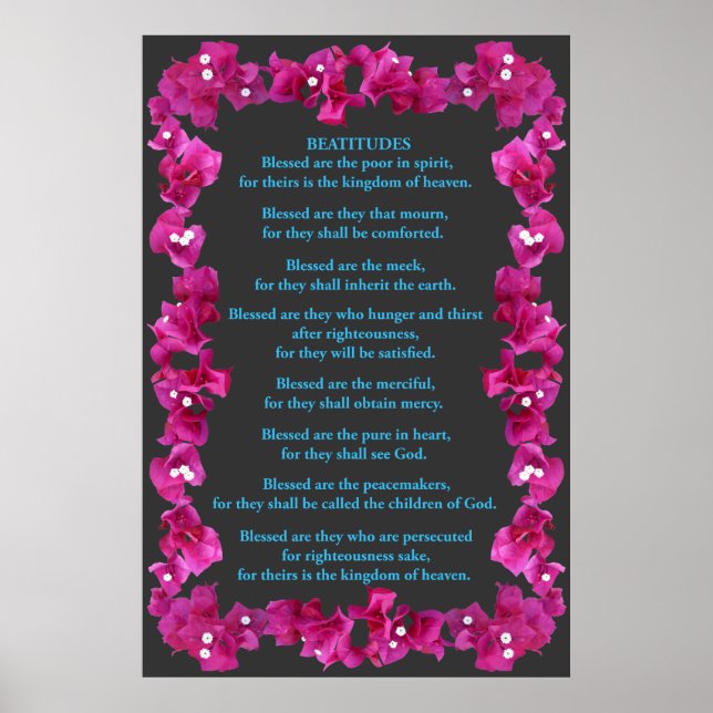 Beatitudes in a Bougainvillea Frame Poster (Front)