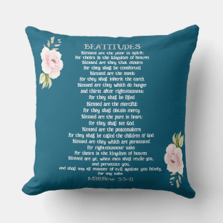 Beatitudes & Olive Branches Matthew 5:3-11 Throw P Pillow
