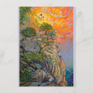 Beatitudes Prayer Card, Sermon on the Mount Invitation