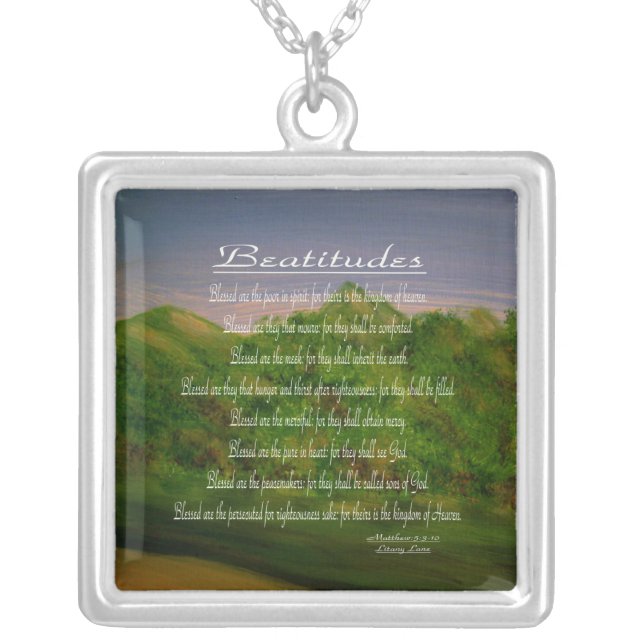 Beatitudes Silver Plated Necklace (Front)