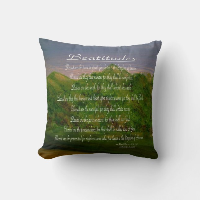 Beatitudes Throw Pillow (Front)