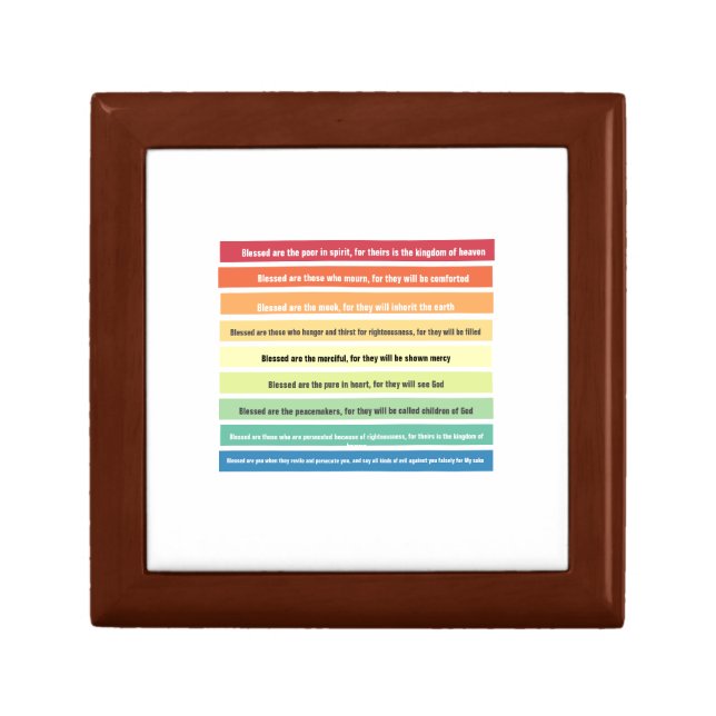 Beatitudes Wooden Jewelry Keepsake Box (Front)