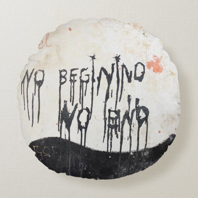 Beatles ashram round pillow (Front)