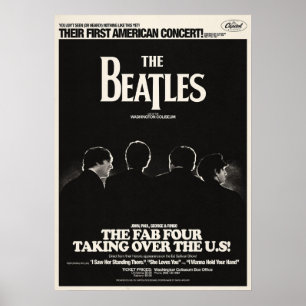 beatles, classic rock, vintage band, british music poster