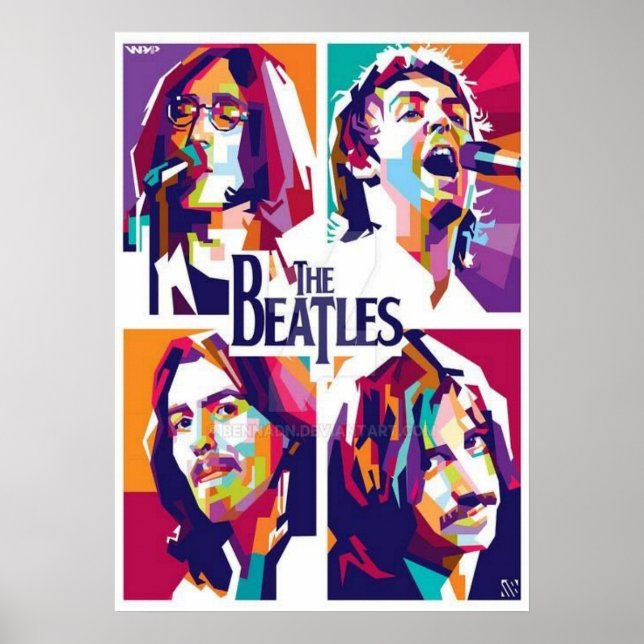 beatles, classic rock, vintage band, british music poster (Front)